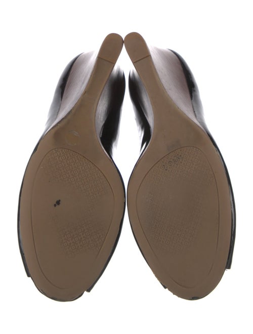 Tory Burch Patent Leather Leather Trim Embellishment Slingback Sandals