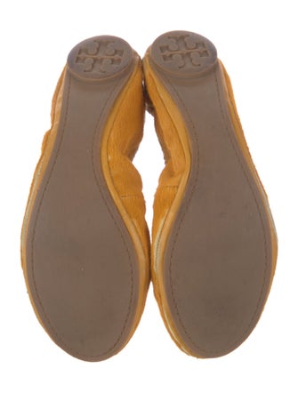 Tory Burch Leather Bow Accents Ballet Flats