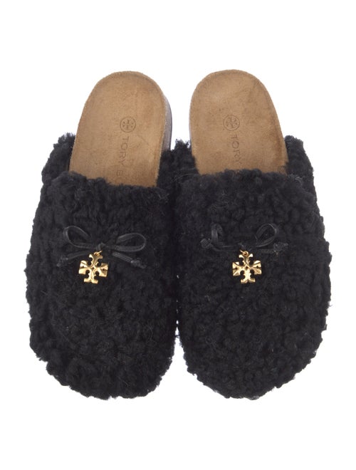 Tory Burch Shearling Bow Accents Mules