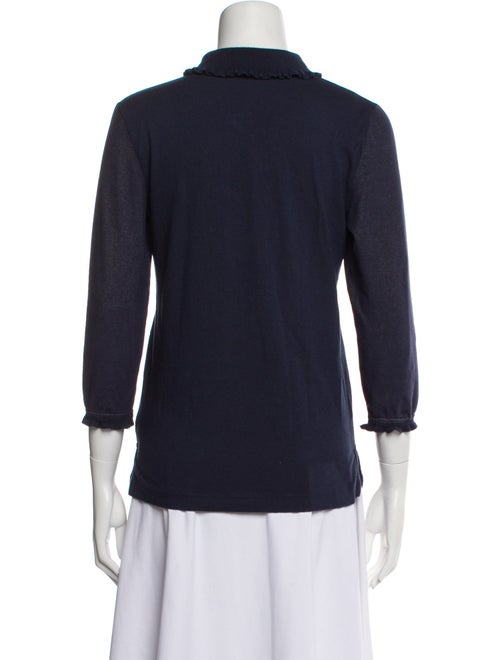 Tory Burch Mock Neck Three-Quarter Sleeve Polo