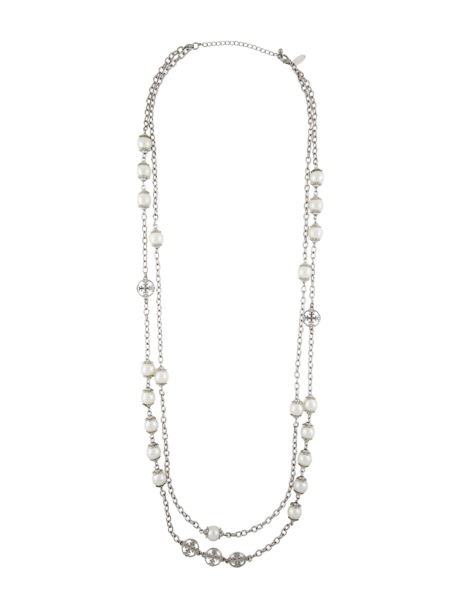 Tory Burch Faux Pearl Station Necklace