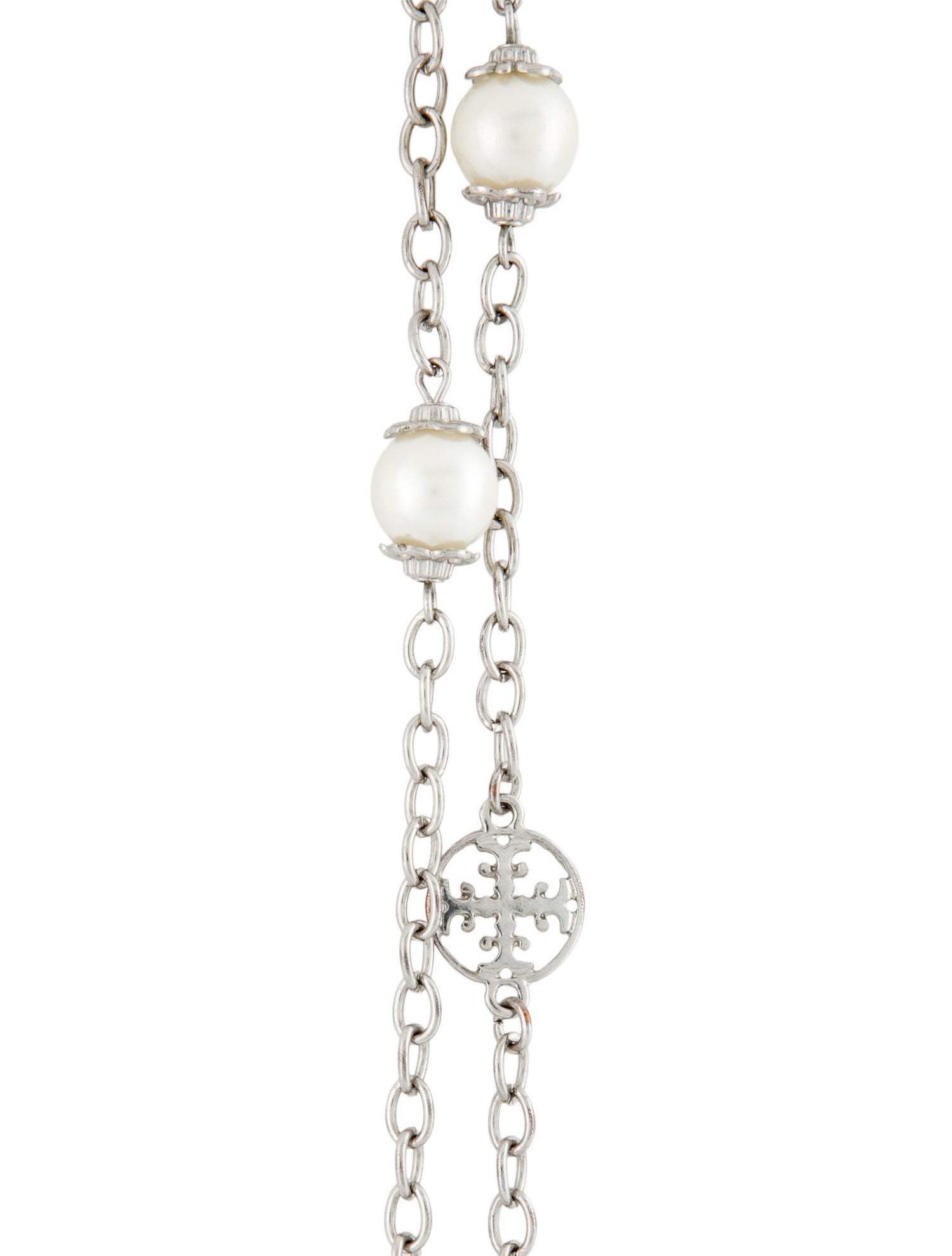 Tory Burch Faux Pearl Station Necklace