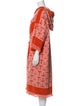 Tory Burch Printed Raw-Edge Trim Robe
