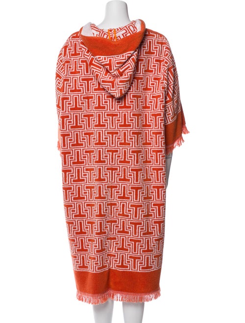 Tory Burch Printed Raw-Edge Trim Robe