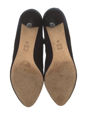 Tory Burch Suede Floral Print Lace-Up Boots