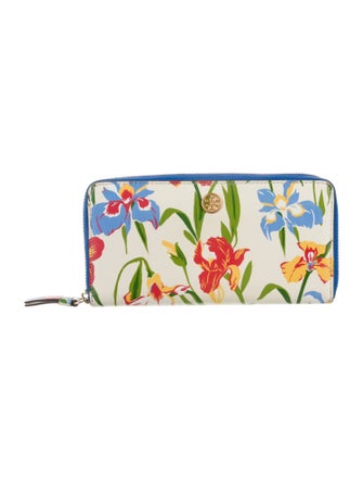 Tory Burch Leather Floral Print Wallet