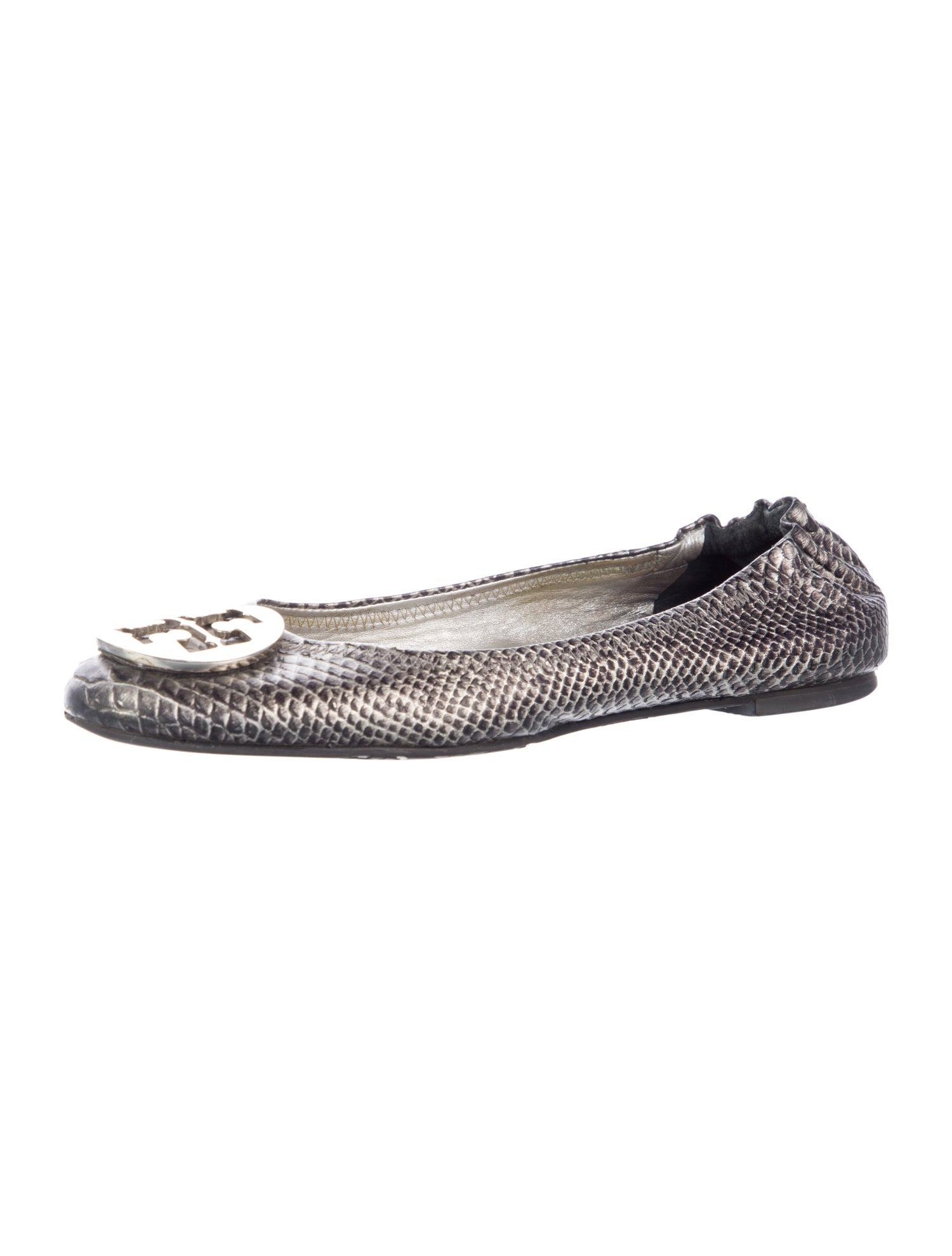 Tory Burch Leather Animal Print Ballet Flats