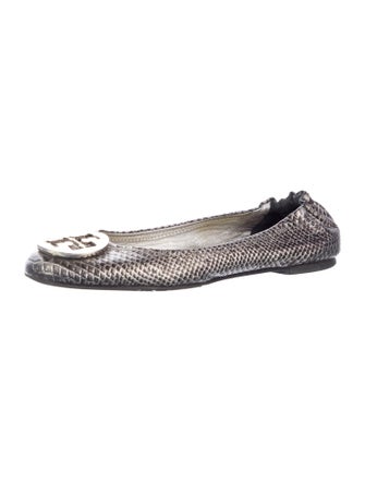Tory Burch Leather Animal Print Ballet Flats