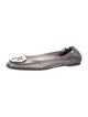 Tory Burch Leather Animal Print Ballet Flats
