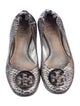 Tory Burch Leather Animal Print Ballet Flats