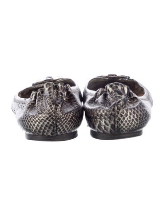 Tory Burch Leather Animal Print Ballet Flats