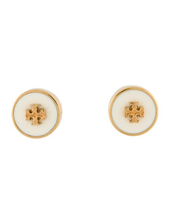 Tory Burch Enamel TT Circle Stud Earrings
