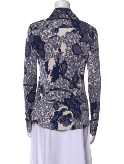 Tory Burch Silk Floral Print Button-Up Top