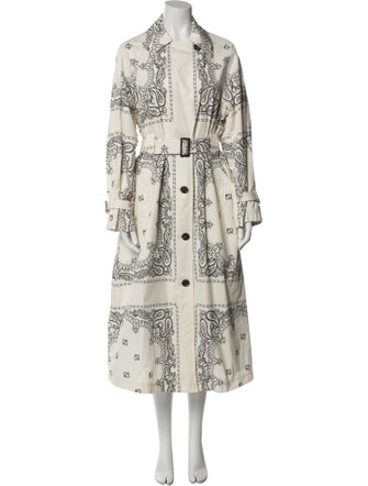 Tory Burch Paisley Print Trench Coat
