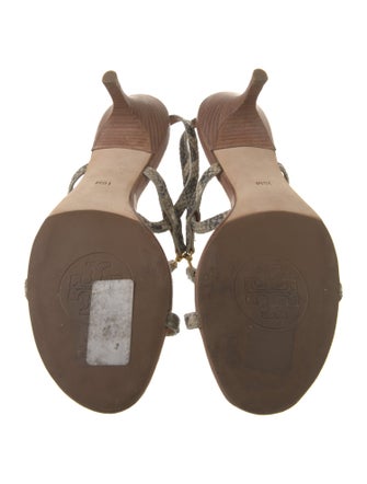 Tory Burch Leather Animal Print Slingback Sandals