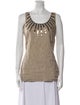 Tory Burch Linen Scoop Neck Top