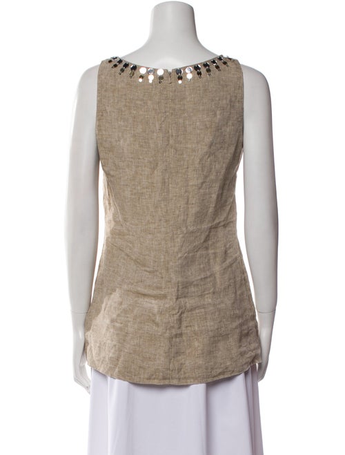 Tory Burch Linen Scoop Neck Top