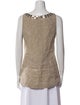 Tory Burch Linen Scoop Neck Top