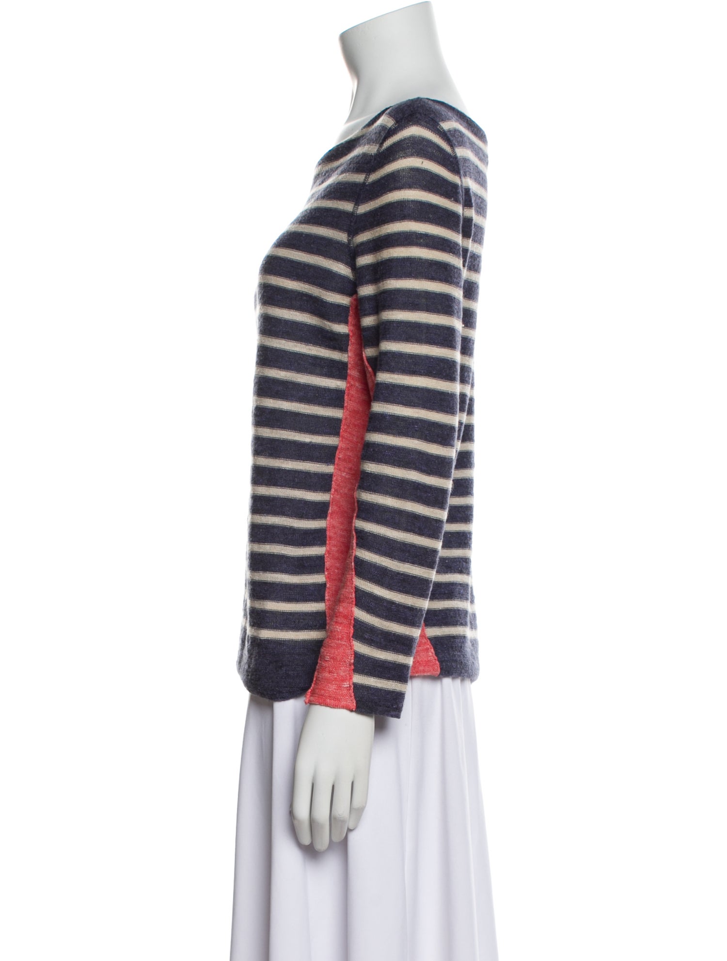 Tory Burch Striped Bateau Neckline Sweater
