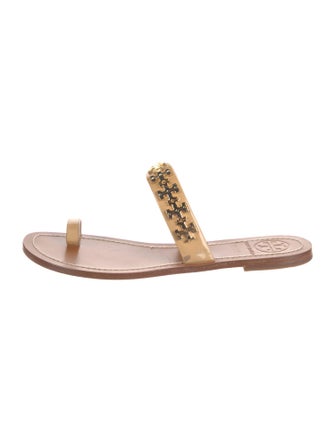 Tory Burch Leather Studded Accents Flip Flops