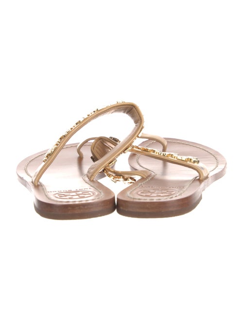 Tory Burch Leather Studded Accents Flip Flops