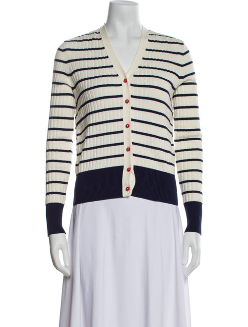 Tory Burch Striped V-Neck Sweater