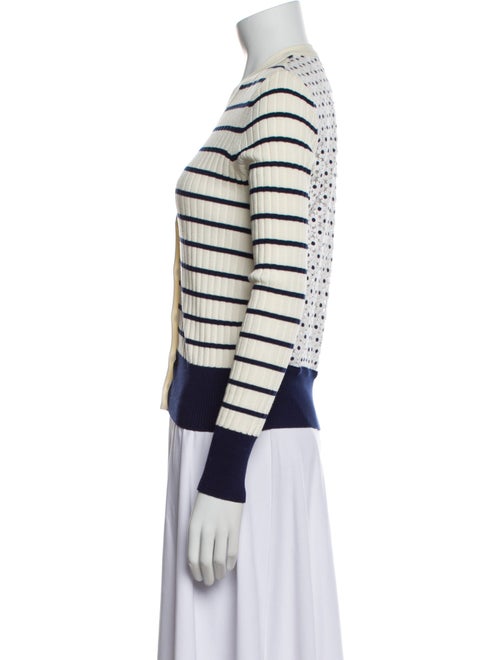 Tory Burch Striped V-Neck Sweater