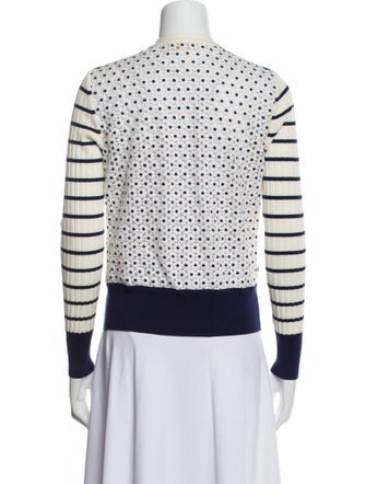 Tory Burch Striped V-Neck Sweater