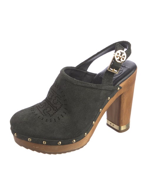 Tory Burch Suede Studded Accents Slingback Pumps