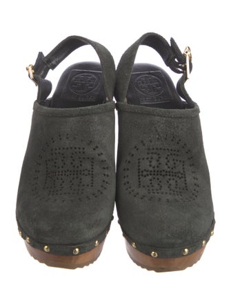 Tory Burch Suede Studded Accents Slingback Pumps