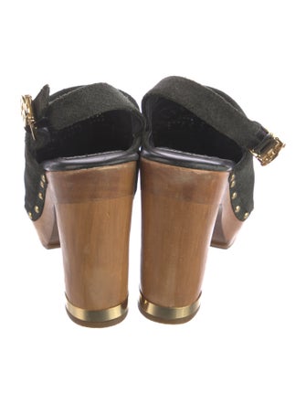 Tory Burch Suede Studded Accents Slingback Pumps