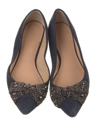 Tory Burch Suede Bow Accents Flats