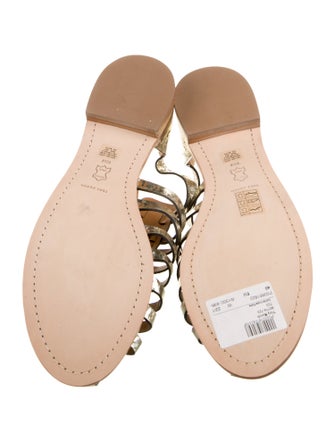 Tory Burch Leather Animal Print Gladiator Sandals