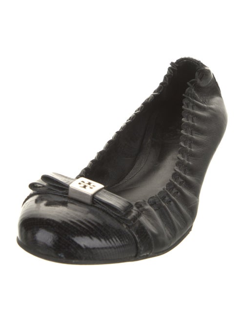 Tory Burch Leather Bow Accents Ballet Flats