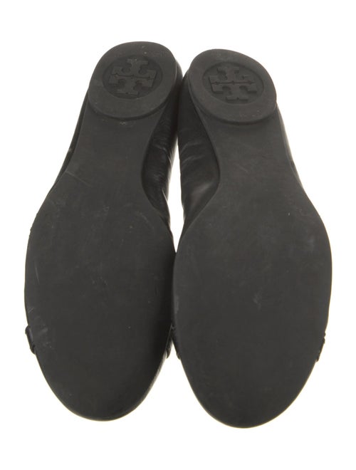 Tory Burch Leather Bow Accents Ballet Flats