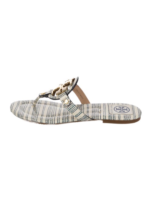 Tory Burch Leather Animal Print Slides