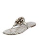 Tory Burch Leather Animal Print Slides