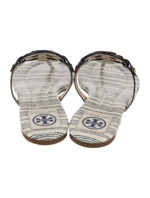 Tory Burch Leather Animal Print Slides