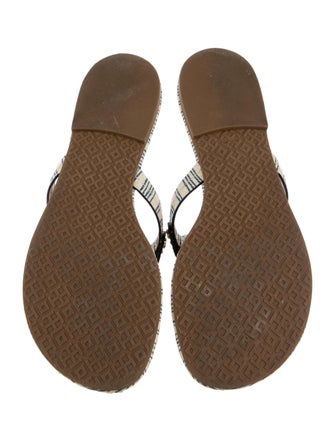 Tory Burch Leather Animal Print Slides