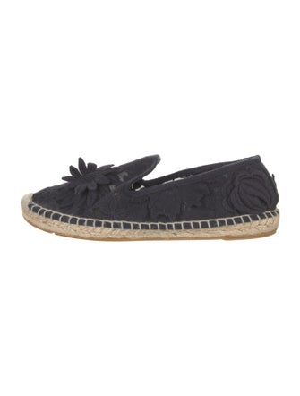 Tory Burch Mesh Embroidered Accent Espadrilles