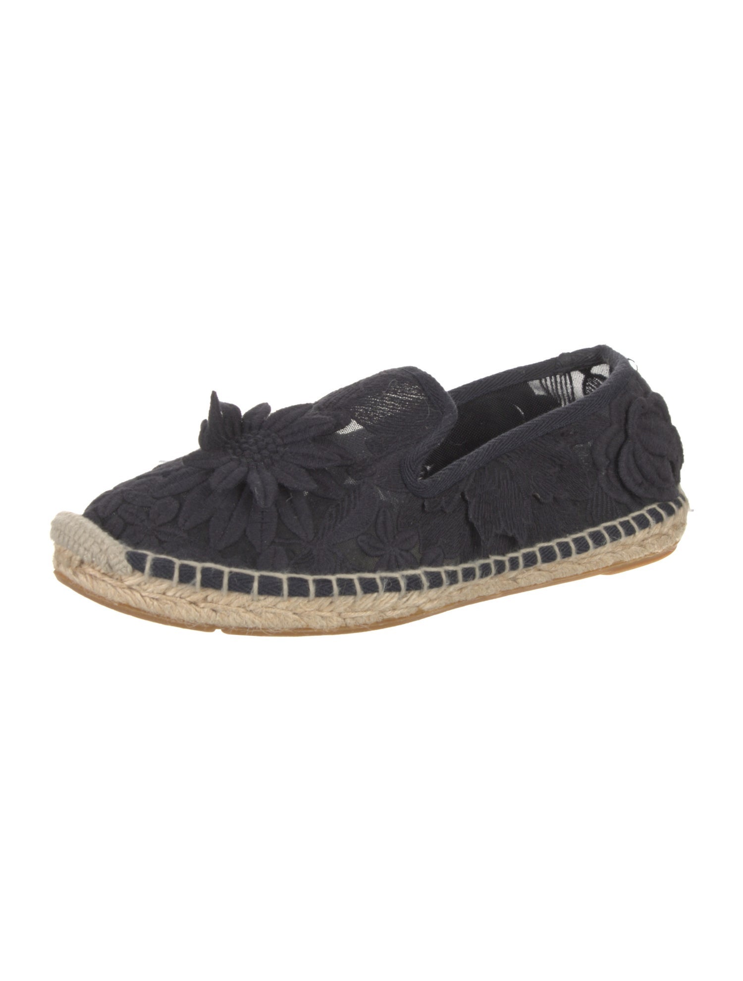 Tory Burch Mesh Embroidered Accent Espadrilles