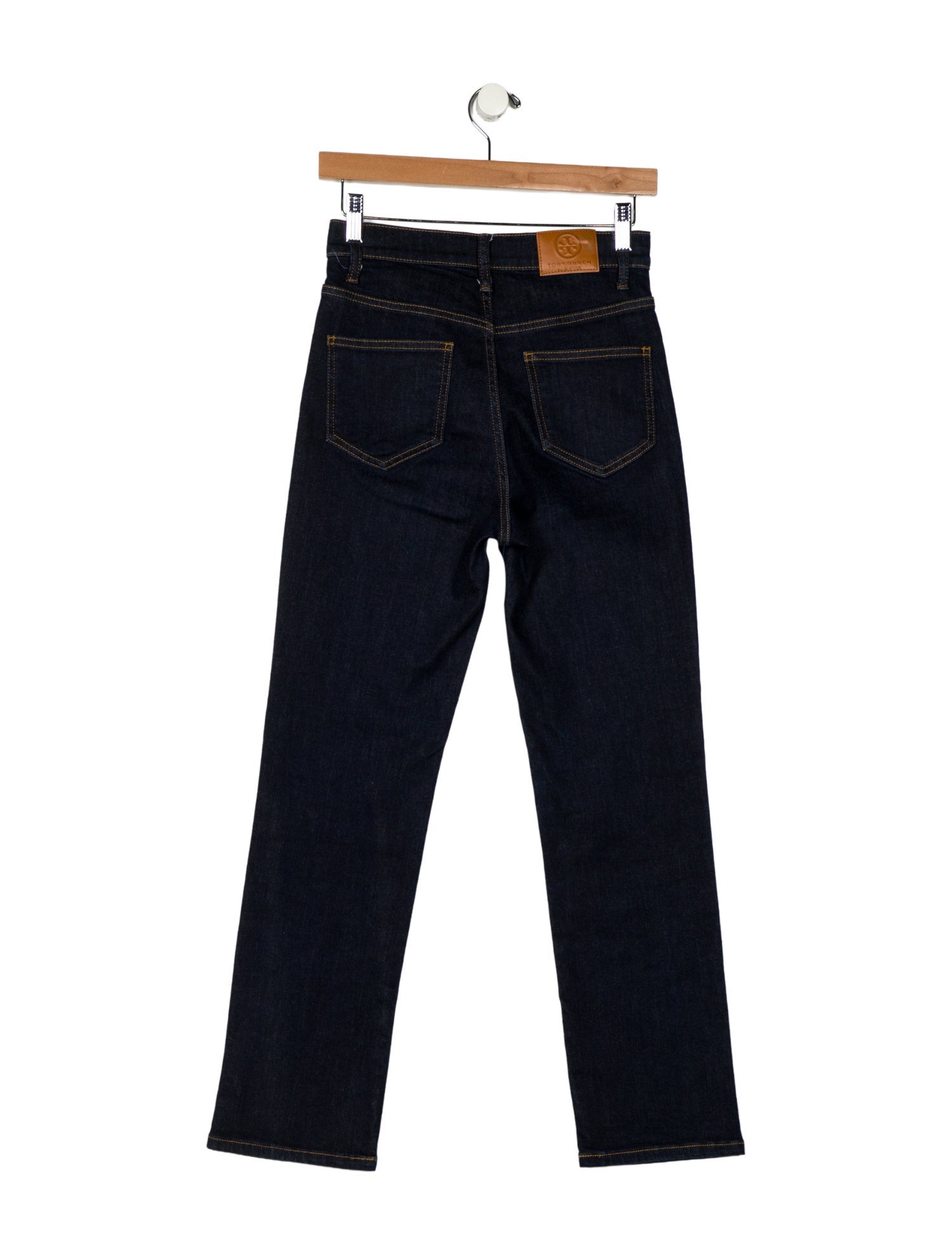Tory Burch Mid-Rise Straight Leg Jeans