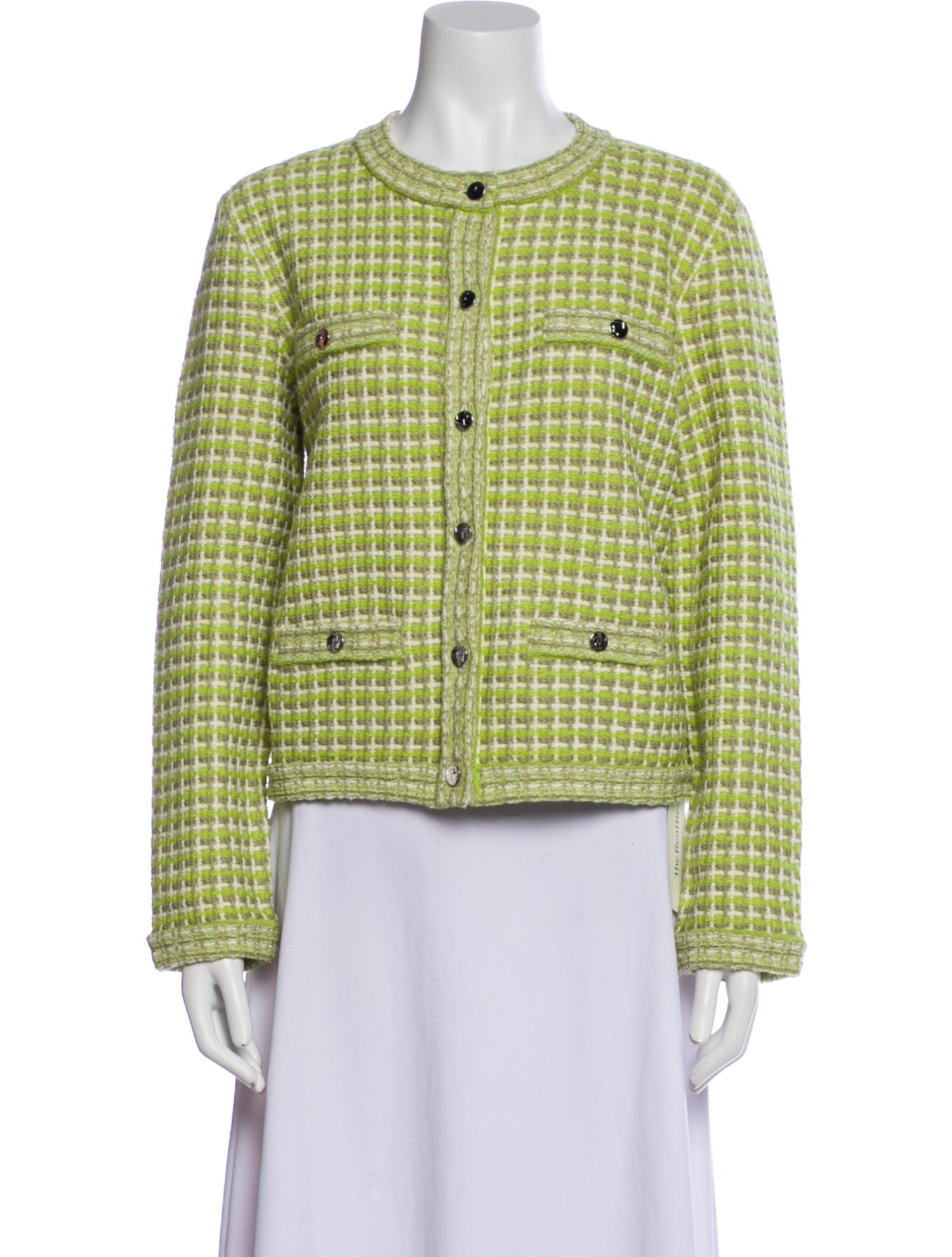 Tory Burch Wool Plaid Print Jacket