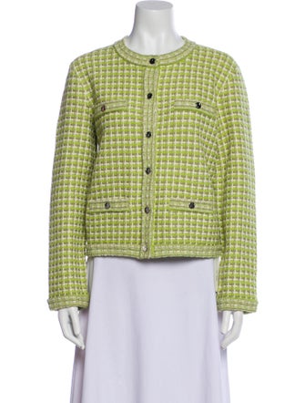 Tory Burch Wool Plaid Print Jacket