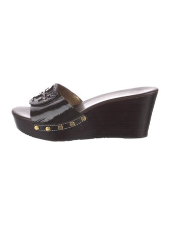 Tory Burch Patent Leather Studded Accents Slides