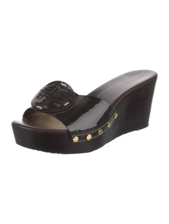 Tory Burch Patent Leather Studded Accents Slides