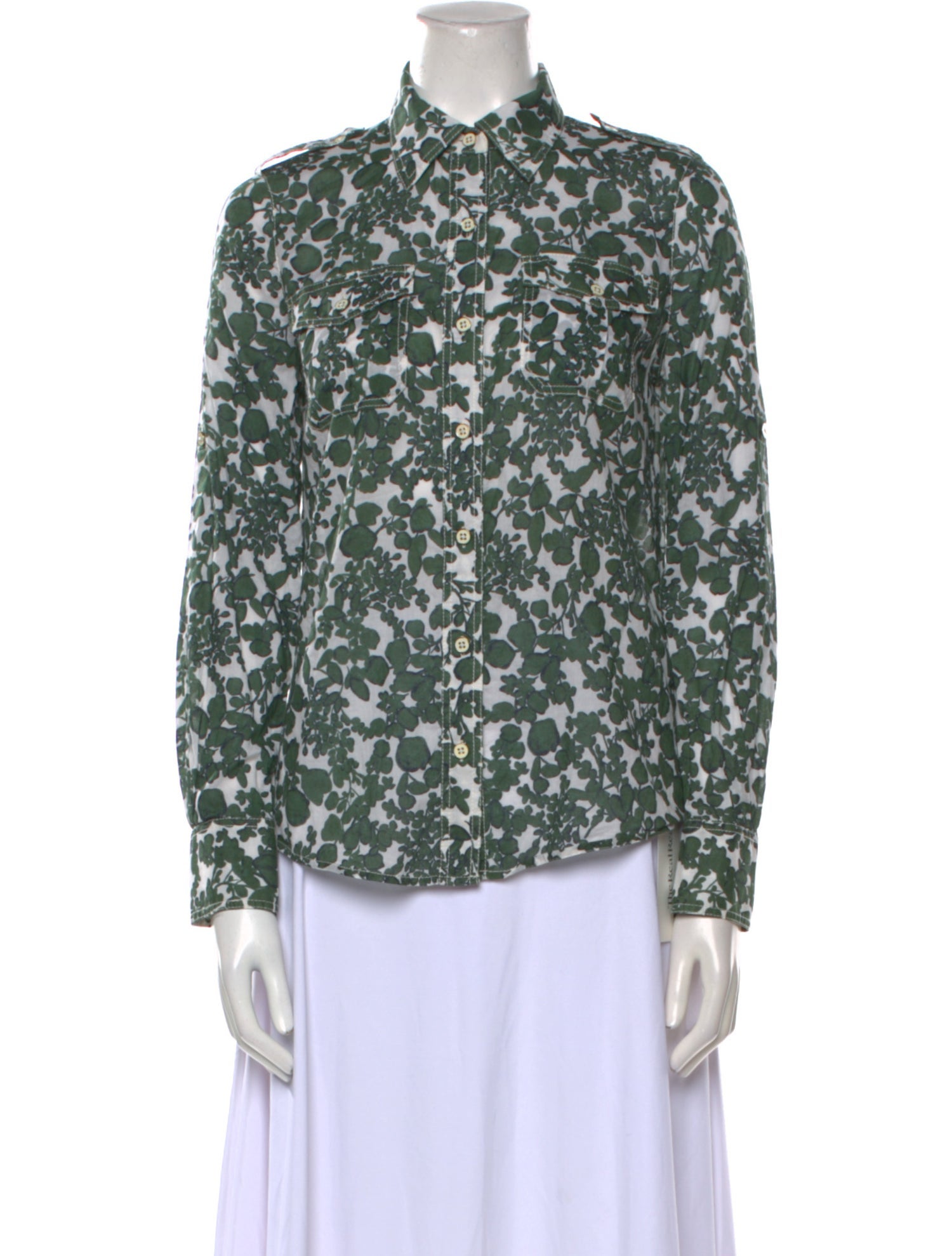 Tory Burch Printed Mock Neck Blouse