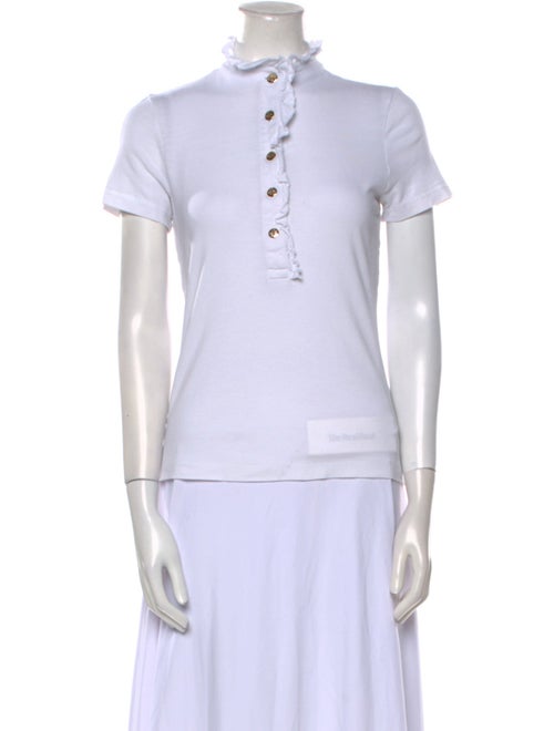 Tory Burch Mock Neck Short Sleeve Polo