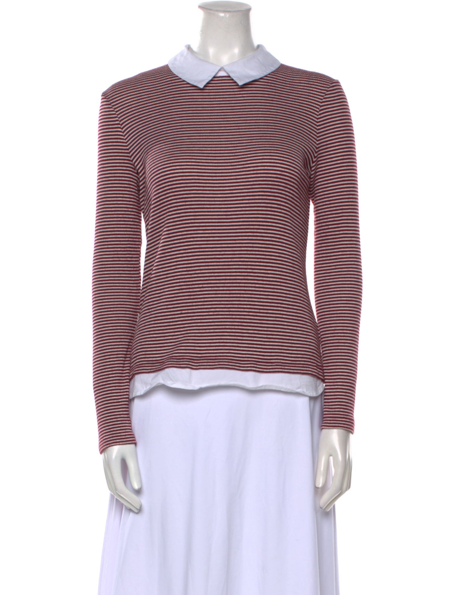 Tory Burch Striped Mock Neck Top