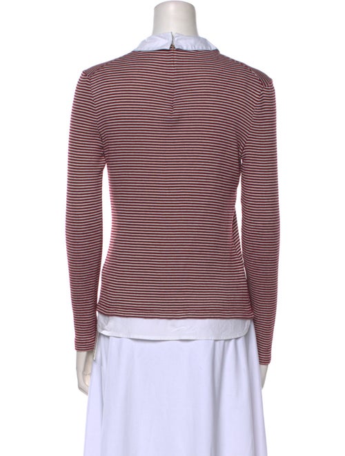 Tory Burch Striped Mock Neck Top